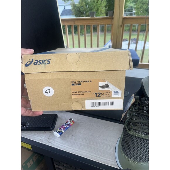 ASICS Geo Venture 8 Size12.5 Olive Canvas /Black Trail Running Shoes main image 4